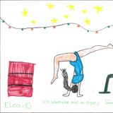 Elea hat ein Mädchen gemalt, das ein Rad schlägt