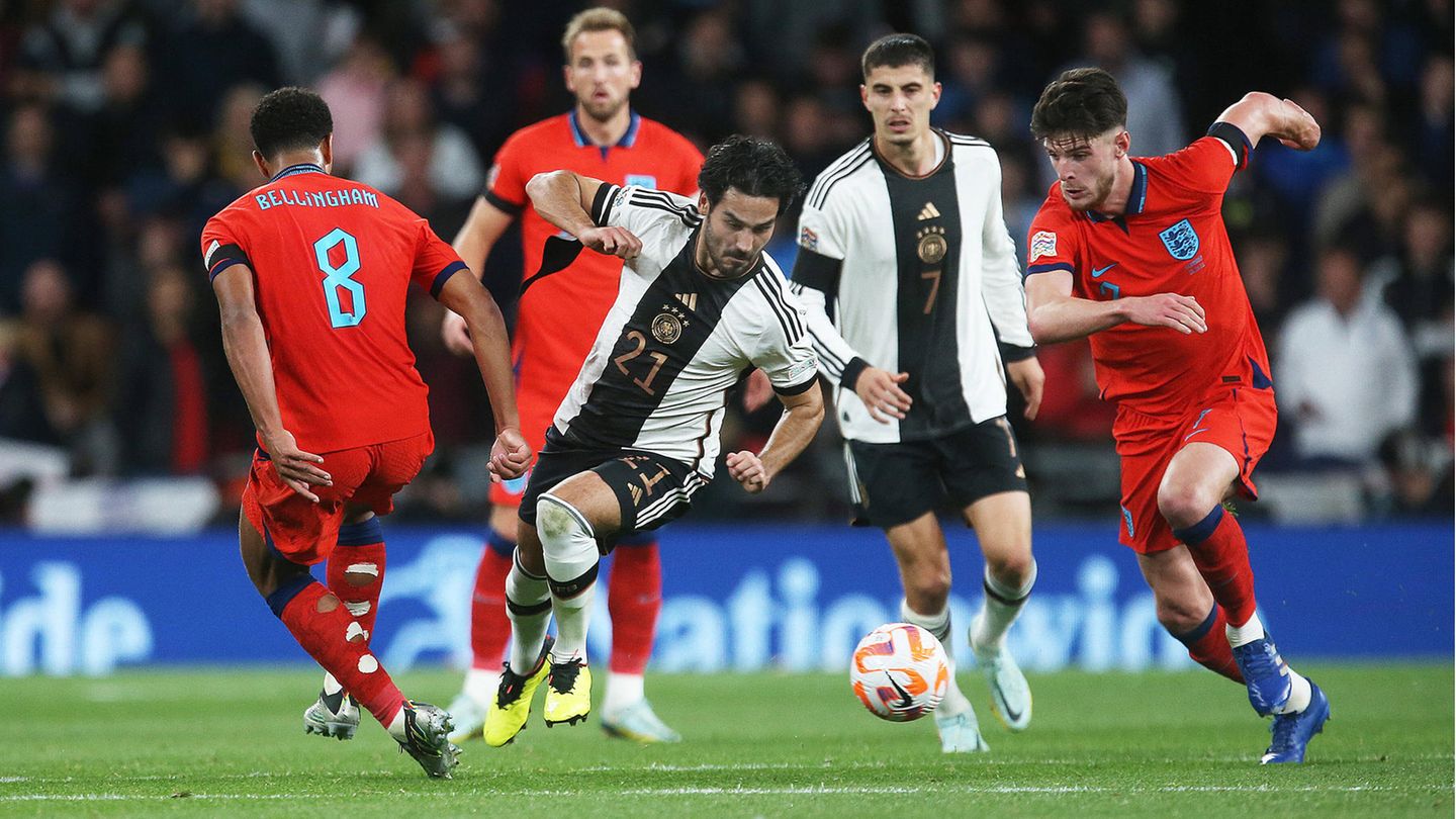 Platz 8, "Nations League": Mit dem Uefa-Wettbewerb werden die deutschen Fans ebenso wie die deutschen Nationalspieler (im Bild im NL-Spiel gegen England) bislang nicht recht warm. Trotzdem googeln viele nach der Nations League