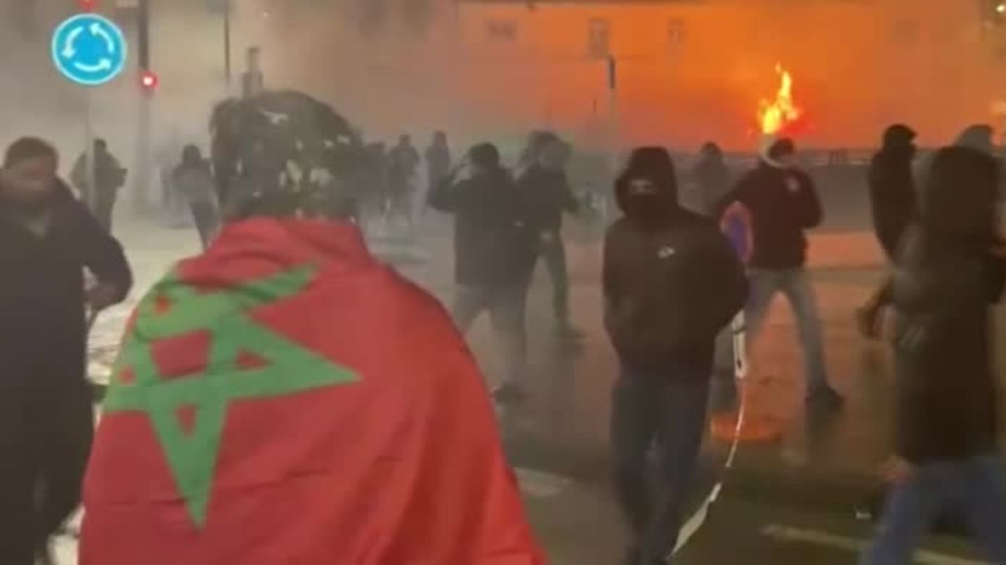 Brussels: Fans celebrate and riot after Morocco’s World Cup victory over Spain