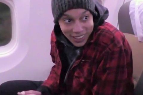 Brittney Griner im Flugzeug