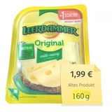 Vor zwei Jahren bewarb Leerdammer-Hersteller Lactalis seinen Käse noch mit dem Spruch "+1 Scheibe, dauerhaft mehr". Jetzt ist die Scheibe wieder verschwunden. "Versprochen, gebrochen", kritisiert die Verbraucherzentrale Hamburg. Der Inhalt der Packung schrumpfte von 160 auf 140 Gramm, der Preis stieg zugleich von 1,99 Euro auf 2,49 Euro. Macht unterm Strich eine Preiserhöhung um 43 Prozent. Lactalis begründet die Preissteigerung mit "dramatisch angestiegenen" Milchpreisen sowie höheren Kosten für Verpackung, Strom, Gas, Öl und Transport. (Dezember 2022)