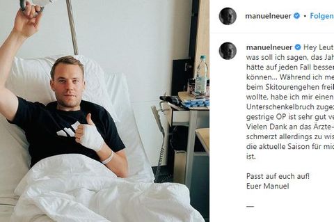 Manuel Neuer meldete sich via Instagram vom Krankenbett