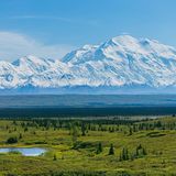 Blick auf den Denali in Nordamerika