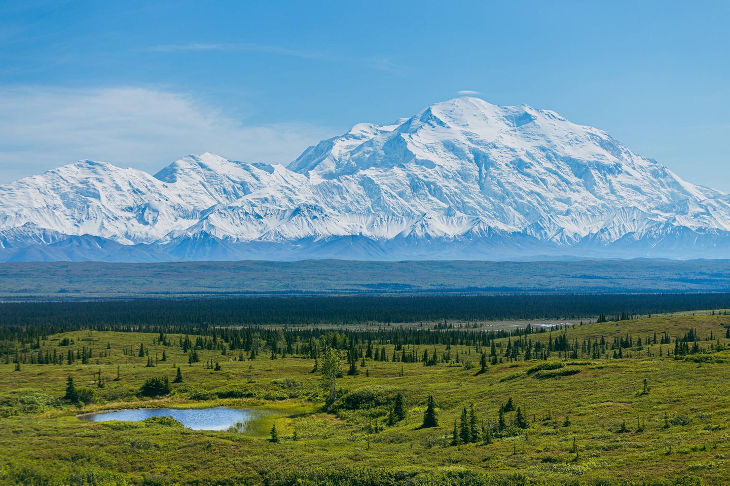 Blick auf den Denali in Nordamerika Blick auf den Denali in Nordamerika