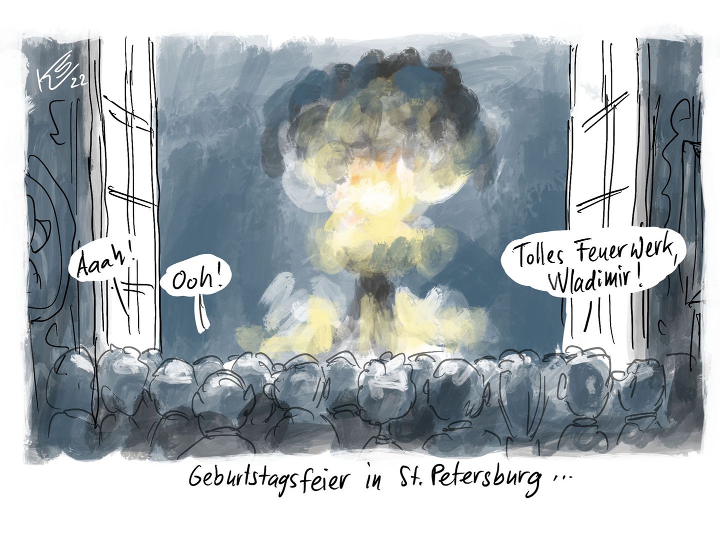"Klaus Stuttmann: Karikaturen 2022", 228 Seiten, Schaltzeit Verlag, 25 Euro. Mehr auf der Website des Verlags