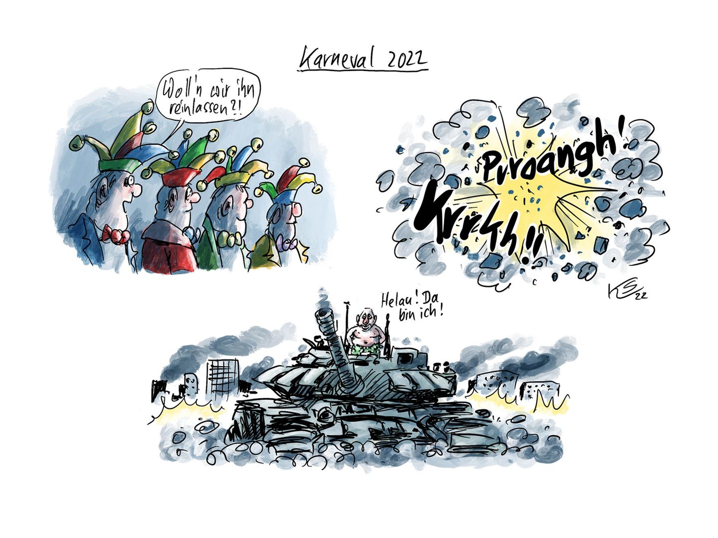 Jahrbuch: Putin schickt Habeck unter die kalte Dusche: Karikaturist Klaus Stuttmann blickt auf 2022 zurück