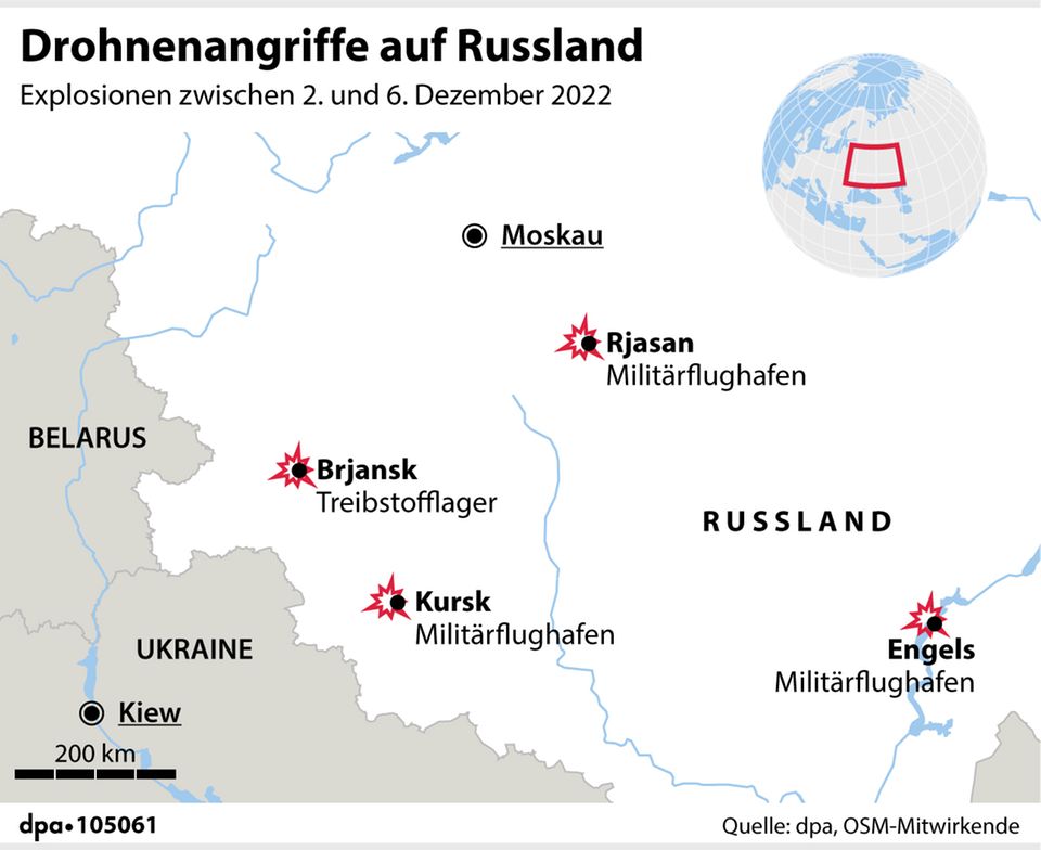 Drohnenangriffe auf Russland