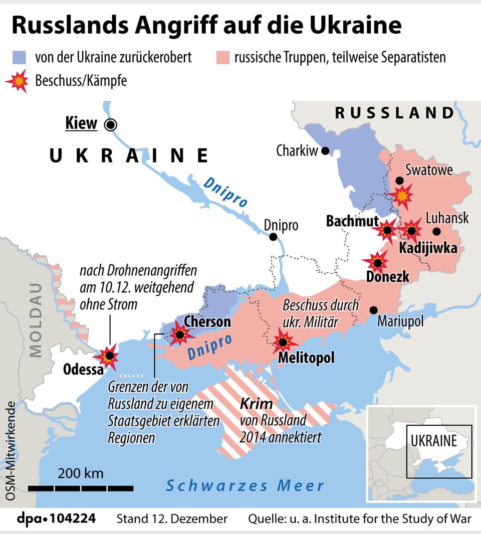 Das aktuelle Kampfgeschehen in der Ukraine 
