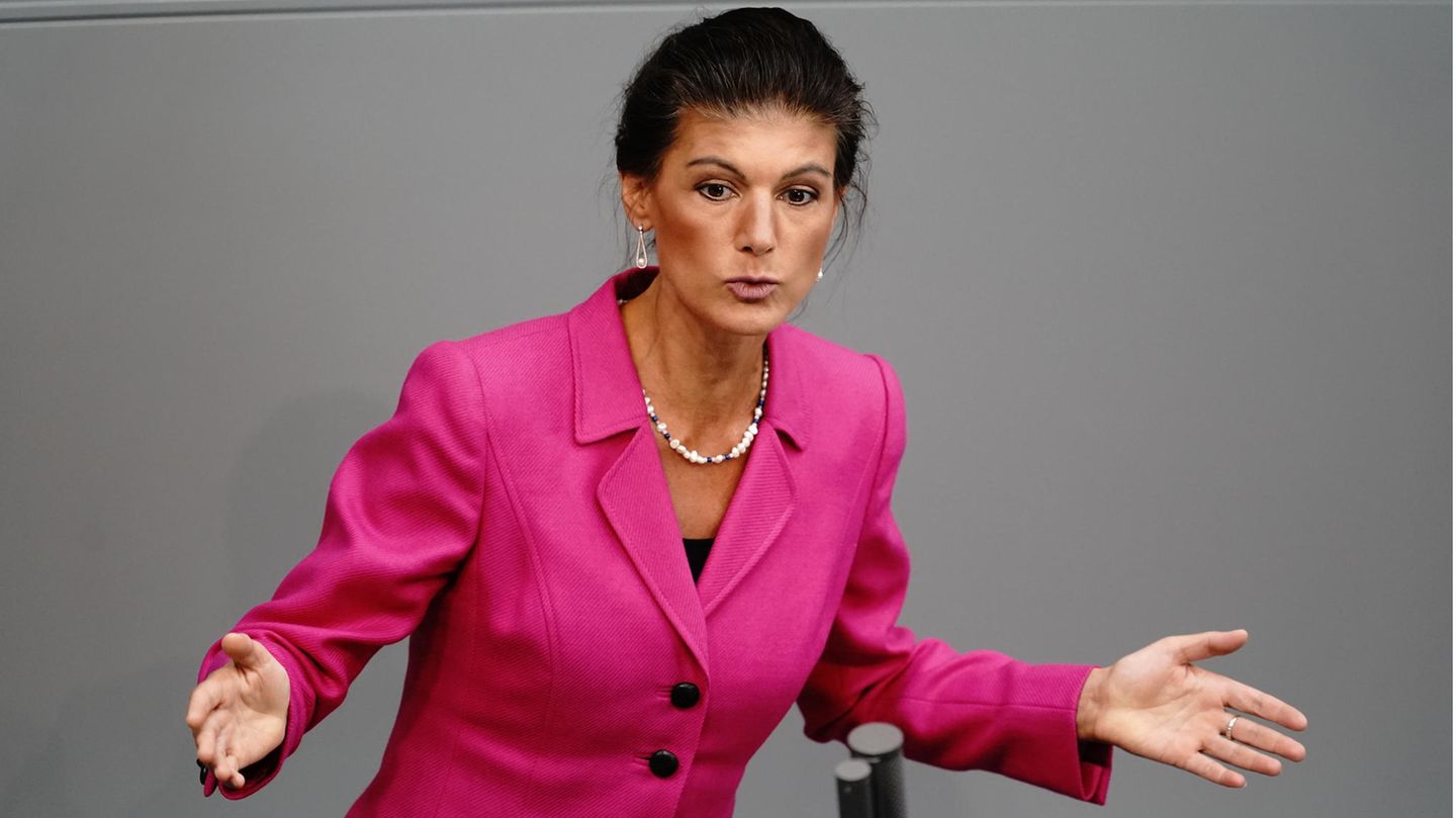 Sahra Wagenknecht bei einer Rede im Bundestag