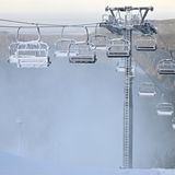 Der Skilift in Oberhof im Thüringer Wald sieht aus wie festgefroren