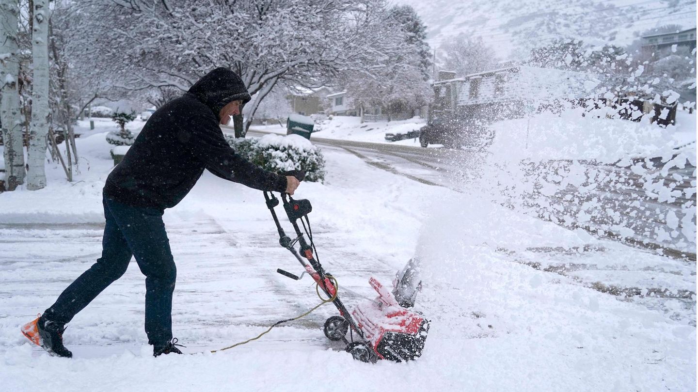 Kampf gegen den Schnee in Provo im US-Bundesstaat Utah