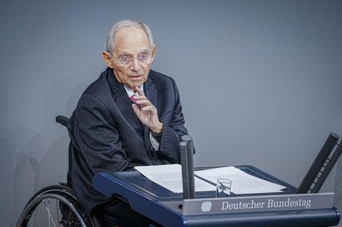 Wolfgang Schäuble bei seiner heutigen Rede im Bundestag