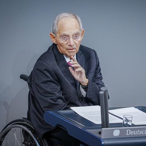 Wolfgang Schäuble bei seiner heutigen Rede im Bundestag