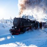 Die Eisenbahn am Broken im Harz.