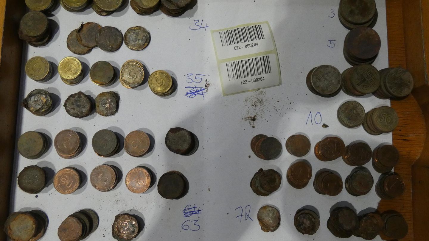 Diese D-Mark-Münzen fand ein Mann in alten Gartenzwergen