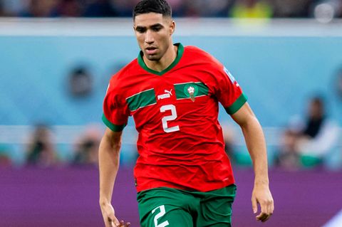 Marokkos Achraf Hakimi in Aktion: Nach der Niederlage gegen Kroatien ärgerte sich der ehemalige BVB-Spieler über die Schiedsrichterleistung.