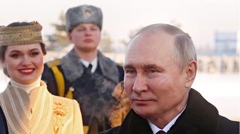 Russlands Präsident Wladimir Putin ist auf dem Flughafen von Minsk gelandet