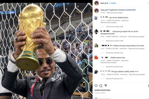 Salt Bae mit WM-Pokal