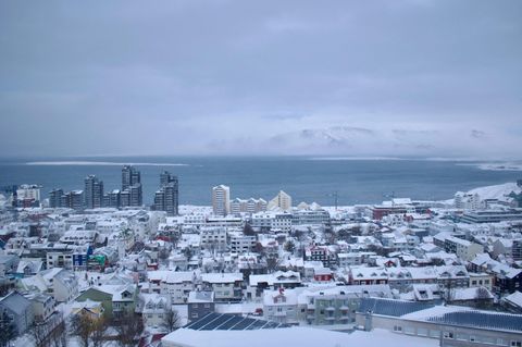 Blick auf Reykjavik, Island