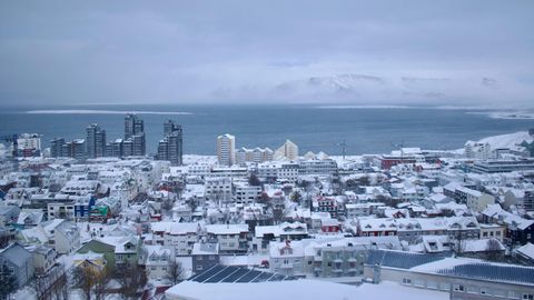 Blick auf Reykjavik, Island