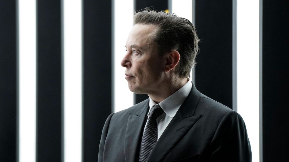 Tesla-Chef Elon Musk in seitlicher Ansicht