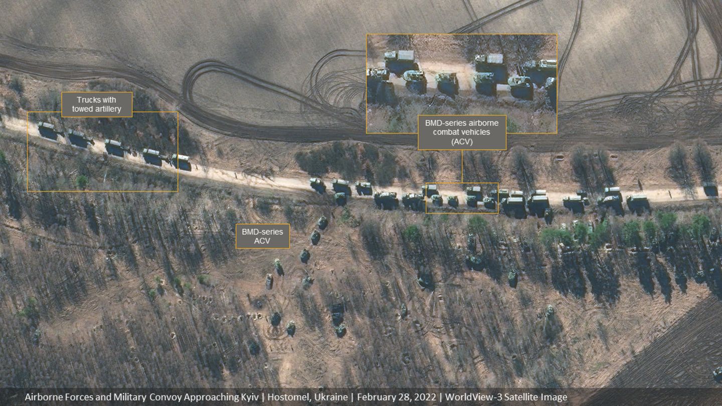 Satellitenbild Russischer Konvoi