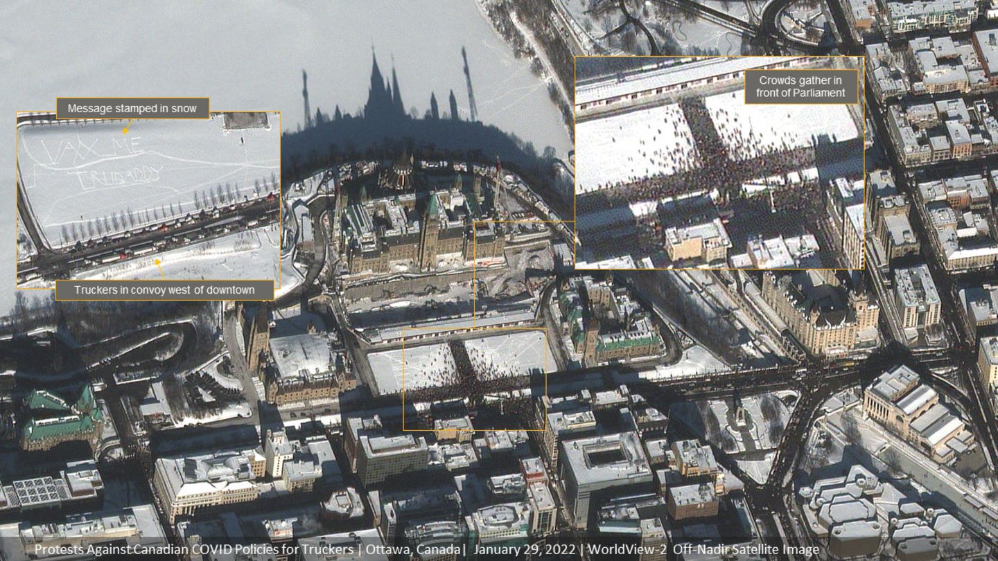 Satellitenbild Proteste Ottawa Satellitenbild Proteste Ottawa
