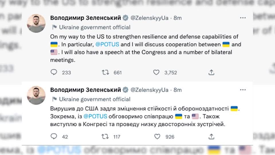 Video: Ukrainischer Präsident Selenskyj auf dem Weg in die USA