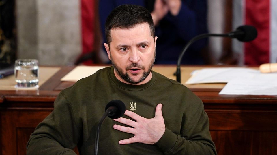 Der ukrainische Präsident Wolodymyr Selenskyj vor dem US-Kongress