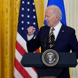 US-Präsident Biden bei der gemeinsamen Pressekonferenz im Weißen Haus