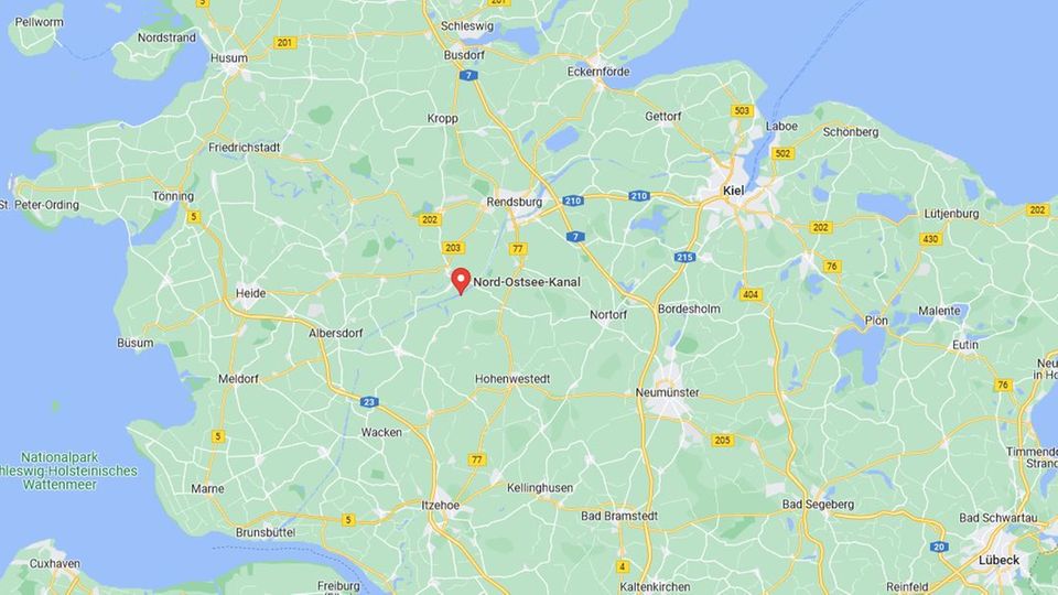 Nord-Ostsee-Kanal Karte Eine Karte von Nord-Ostsee-Kanal