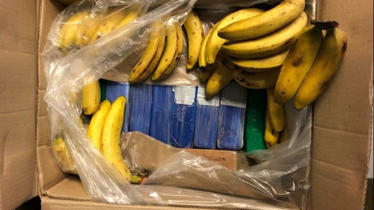 Die Bananenkiste mit reichlich Kokain an Bord.