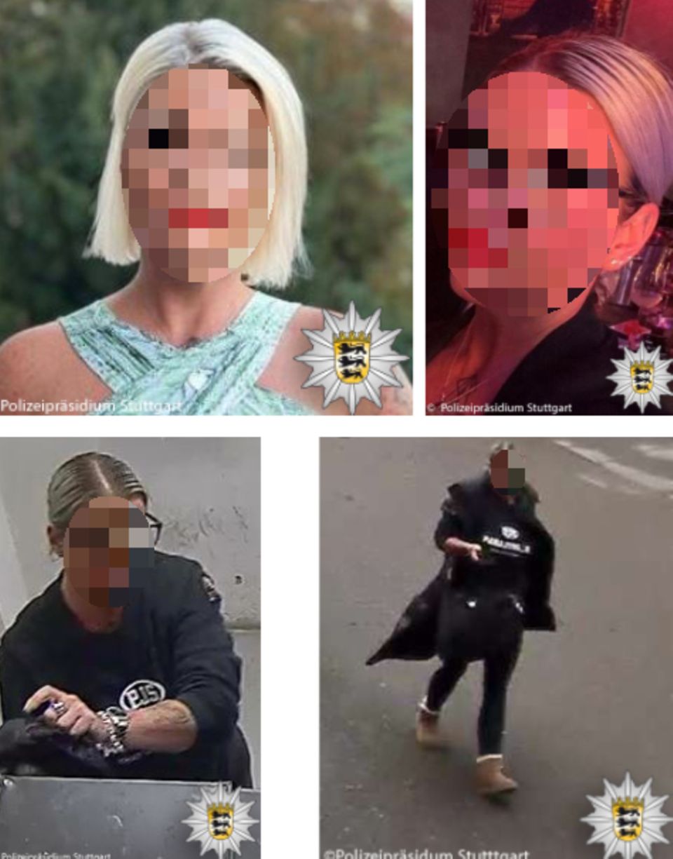 Polizei und Staatsanwaltschaft in Stuttgart veröffentlichten vier Fotos der mutmaßlichen Millionendiebin