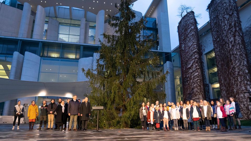 Bei Instagram: Die offizielle Regierungs-Fichte vor dem Bundeskanzleramt. Die offizielle Regierungs-Fichte vor dem Bundeskanzleramt.