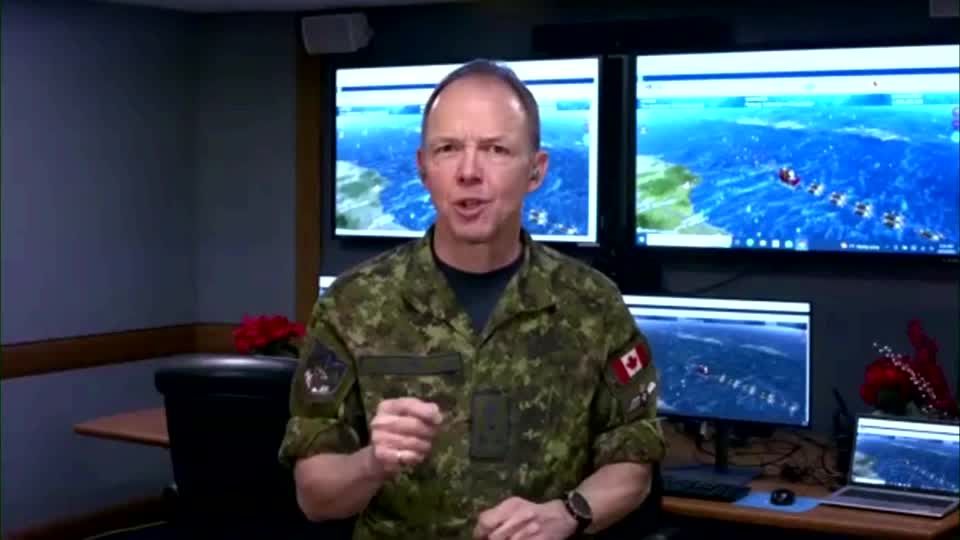 Video: Militärsprecher: Weihnachtsmann lässt sich von Schneesturm nicht einschüchtern