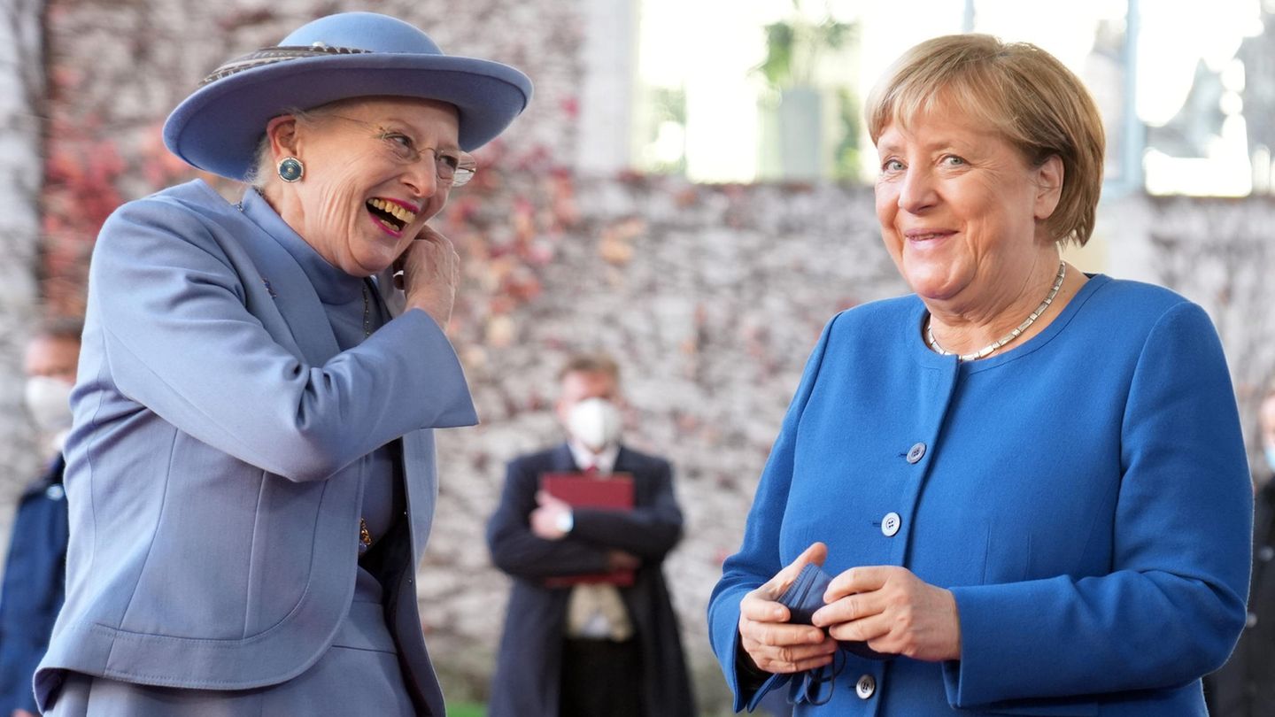 Königin Margrethe mit Angela Merkel