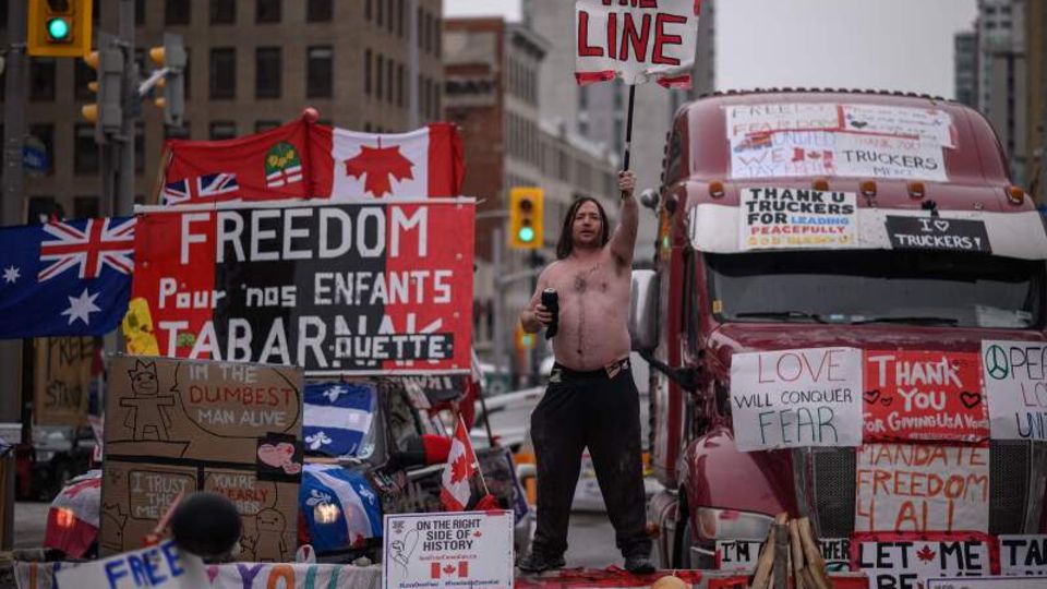 Trucker protestieren bei Kälte in Kanada
