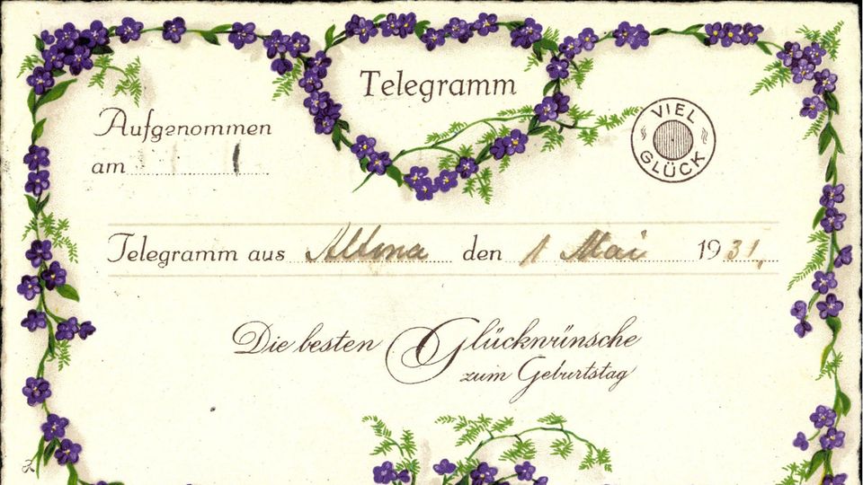 Ein Geburtstags-Telegramm aus dem Jahr 1931