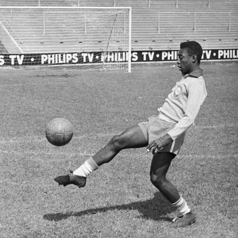 Pelé beim Training während der Fußball-WM 1958 in Schweden