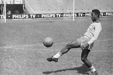 Pelé beim Training während der Fußball-WM 1958 in Schweden