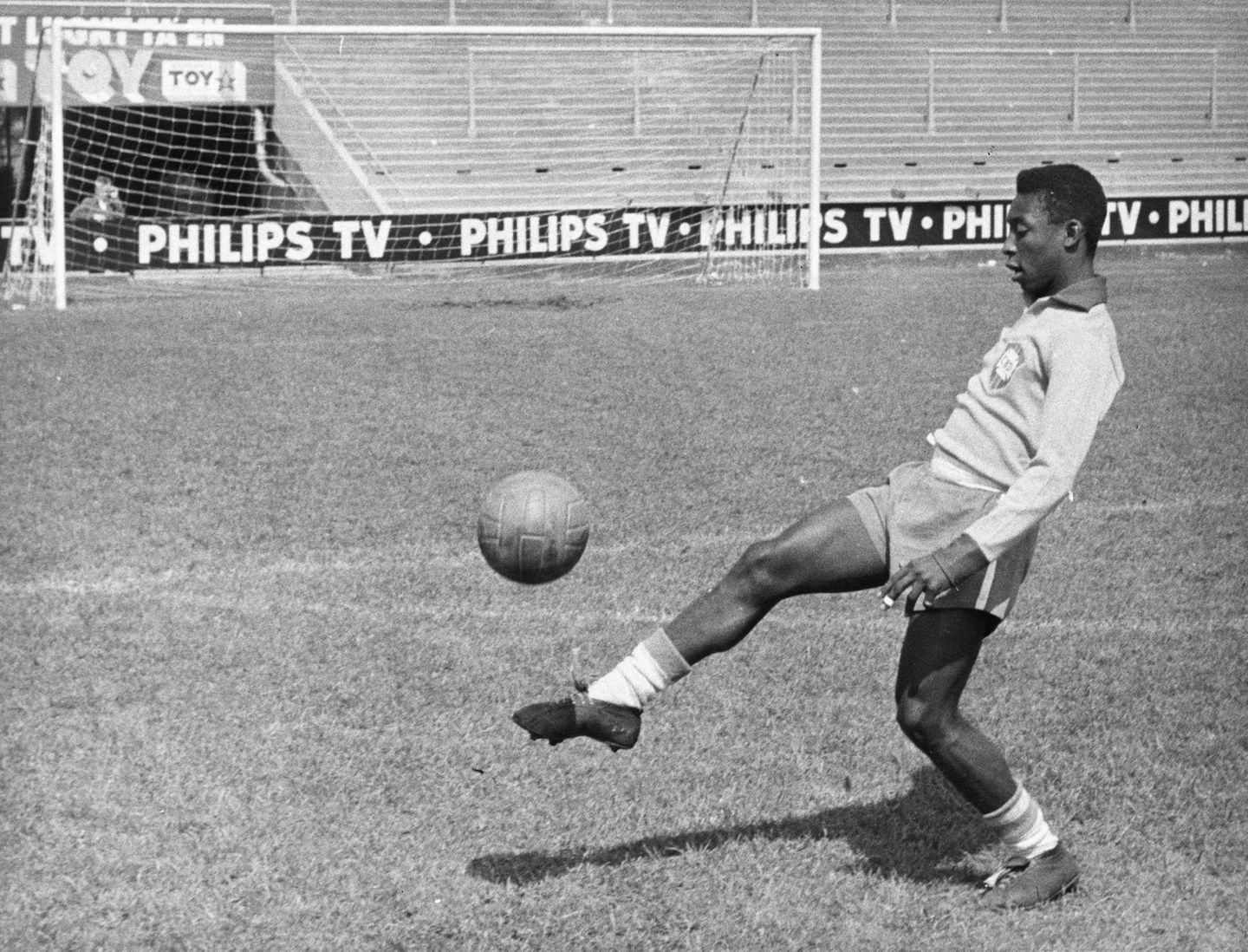 Pelé beim Training während der Fußball-WM 1958 in Schweden