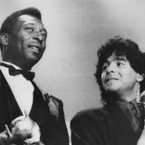 Pelé und Diego Maradona im März 1987 in Mailand