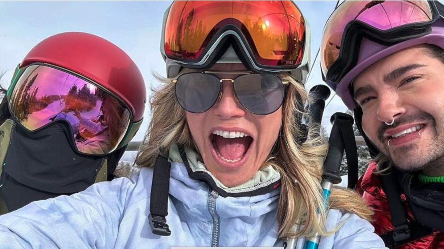 Skiing needs to be learned: Heidi Klum tutors the Kaulitz twins