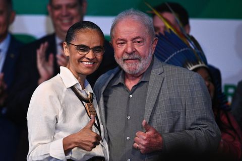 Präsident Lula da Silva mit der Umweltministerin Marina Silva