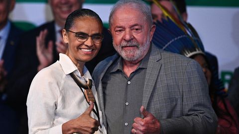 Präsident Lula da Silva mit der Umweltministerin Marina Silva