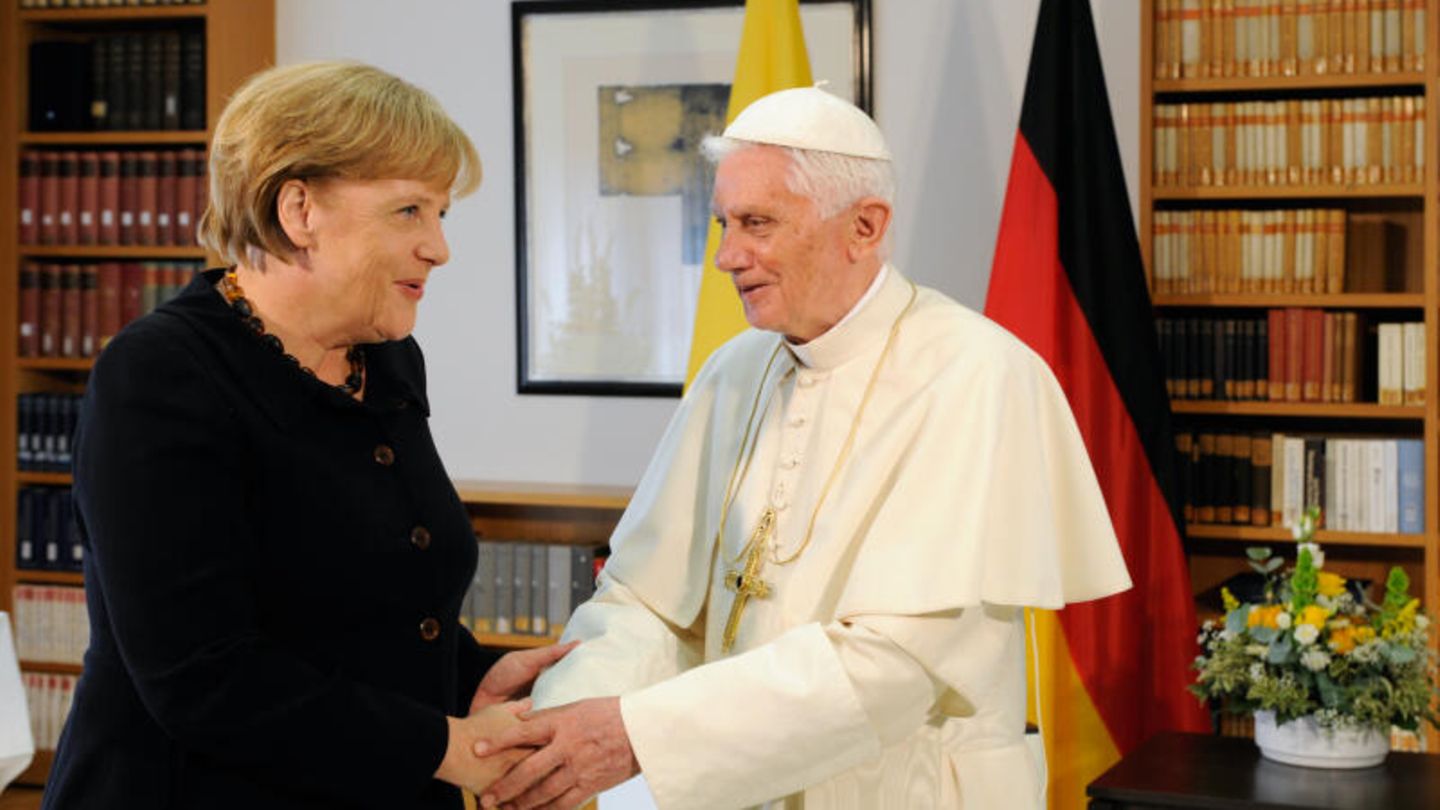 Angela Mewrkel und Papst Benedikt XVI.