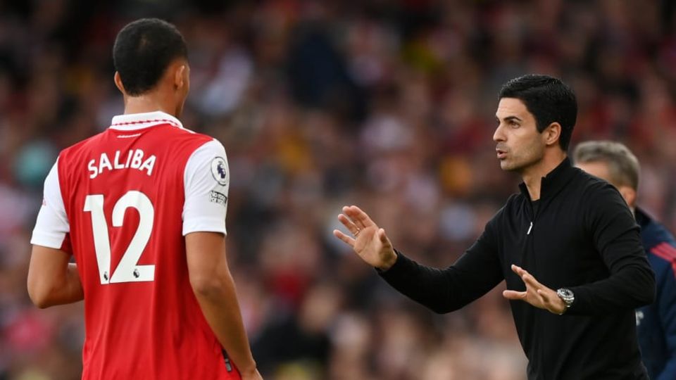 William Saliba ist unter Mikel Arteta gesetzt.