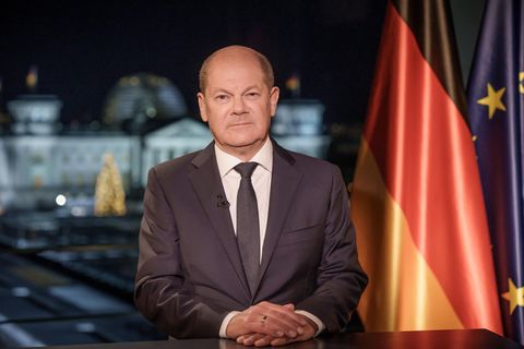 Bundeskanzler Olaf Scholz bei seiner Neujahrsansprache