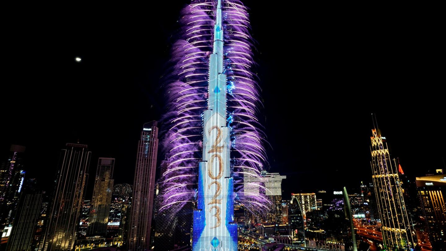 1. Januar Vereinigte Arabische Emirate Feuerwerk