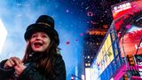 Begeisterung bei der Party in New York auf dem Times Square
